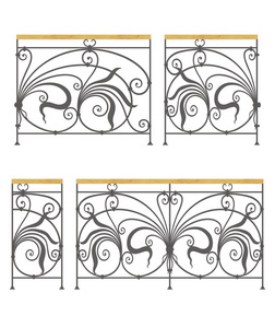 矢量锻铁模块化栏杆和栅栏