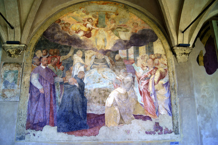 修道院的圣母玛利亚的壁画，描绘