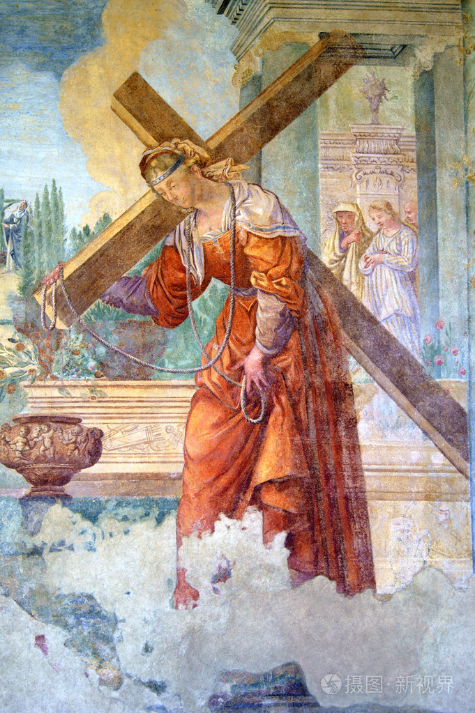 修道院的圣母玛利亚的壁画描绘