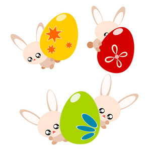 复活节彩蛋和兔子图
