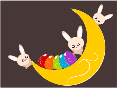 复活节彩蛋和兔子图