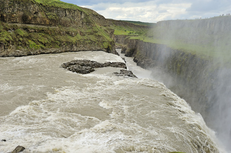 瀑布 gullfoss 冰岛