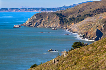 在 tamalpais 国家公园，马林县加州海岸线