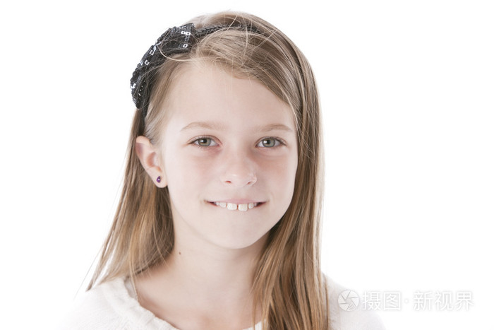 微笑白种人的小女孩