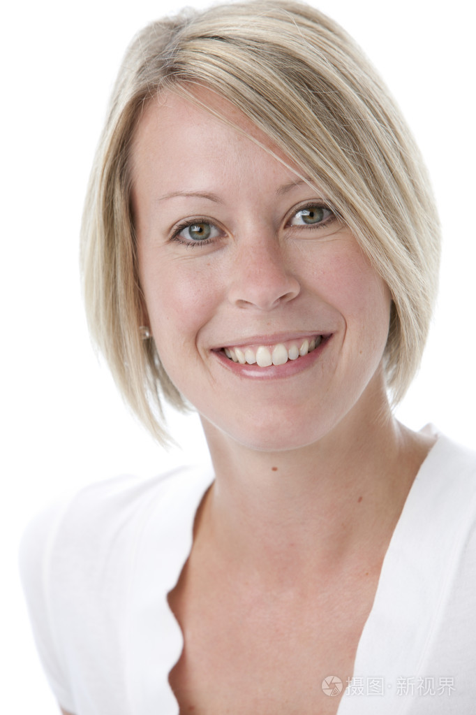微笑高加索成年女子的爆头