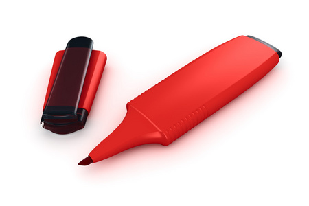 红色荧光笔