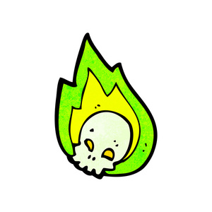 火焰状绿色骷髅卡通