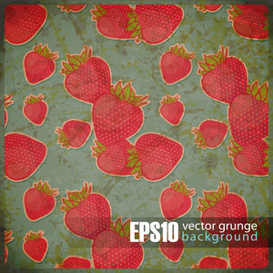 eps10 复古背景与草莓