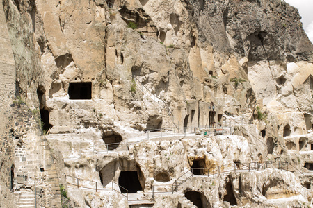 山和中世纪洞穴城修道院 vardzia，格鲁吉亚外, 高加索