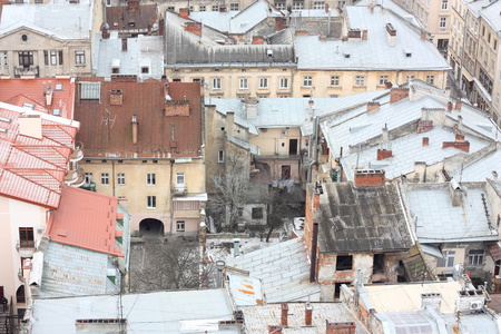 屋顶的利沃夫，乌克兰
