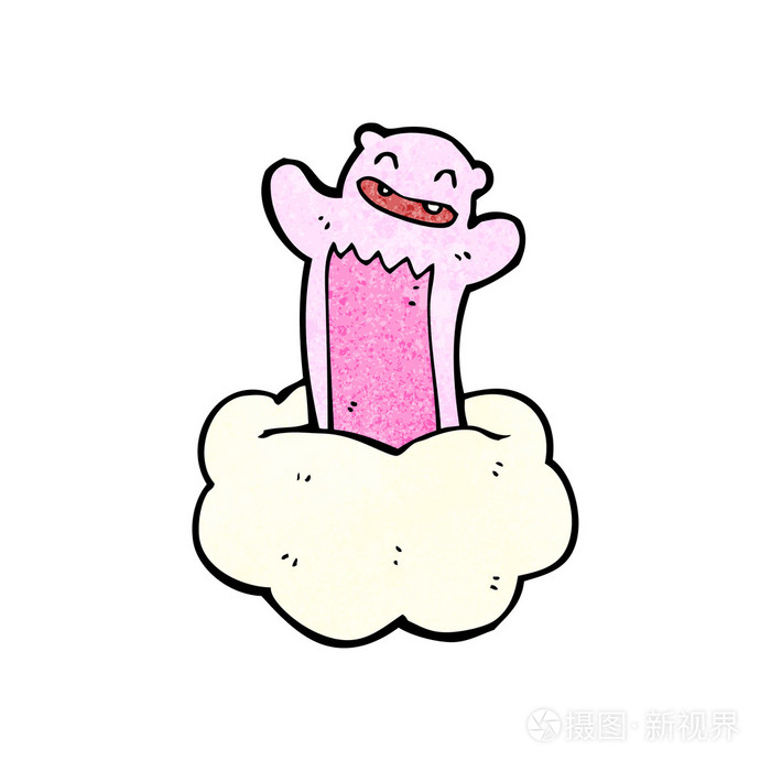 在云上的粉红色卡通玩具熊