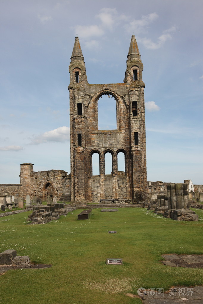 在圣安德鲁斯的苏格兰圣安德鲁斯大教堂的废墟