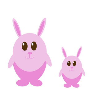 两个有趣的复活节粉红兔