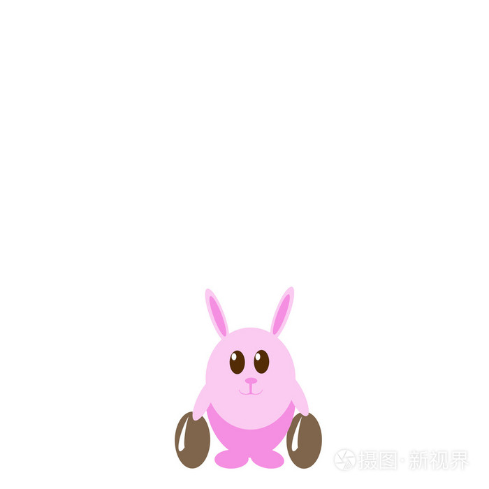 复活节彩蛋滑稽粉红兔