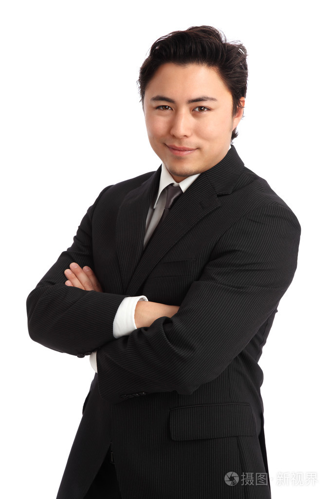 穿西服打领带的年轻商人