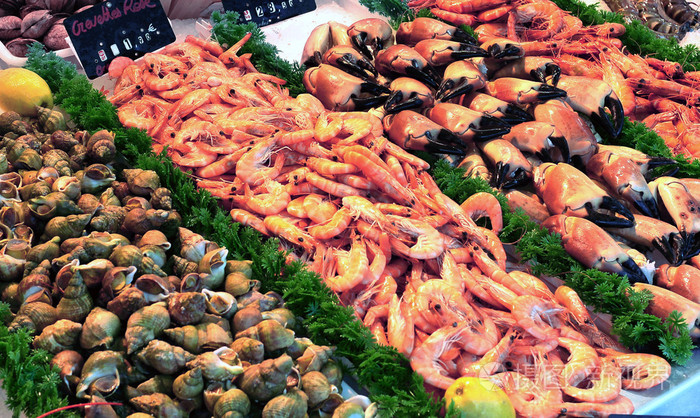 展示的海鲜