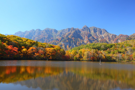 山和秋季池塘