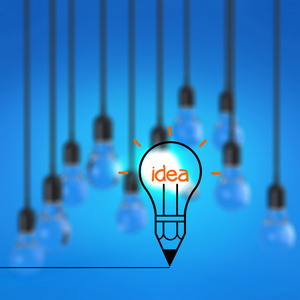 创意想法和领导概念灯泡