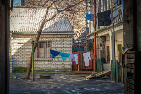 后院的老房子在傲德萨，乌克兰
