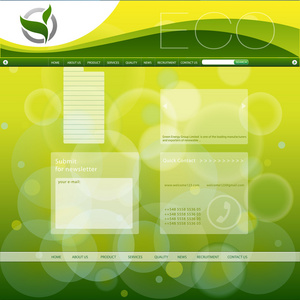 绿色网页设计模板易于编辑
