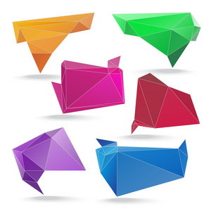 abstrakt origami tal bubbla vektor bakgrund抽象折纸语音气泡矢量背景