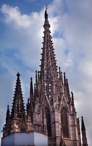 天主教的哥特式大教堂西班牙加泰罗尼亚巴塞罗那