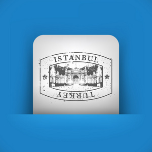描绘了伊斯坦布尔的蓝色和灰色图标