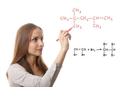 化学家显示一个分子的结构