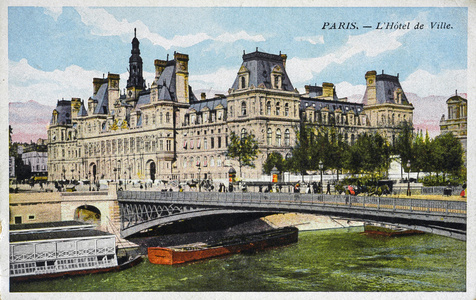 老明信片的巴黎，在大会堂