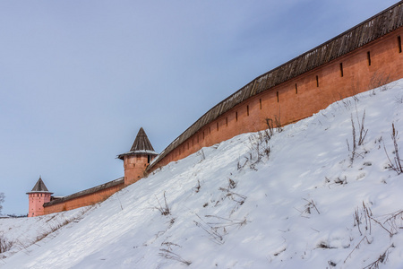 俄罗斯苏兹达尔，圣洁 euthymius 修道院的墙