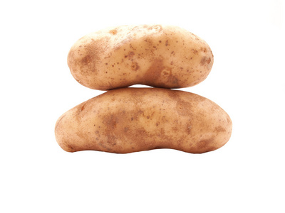 在白色背景上的土豆