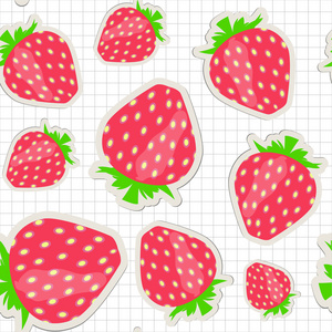 用草莓的无缝模式。矢量插画