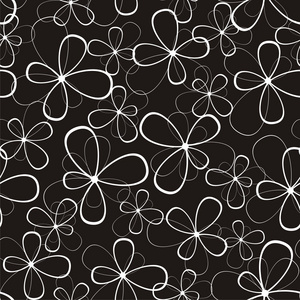 多层花瓣黑白无缝图案抽象花照片