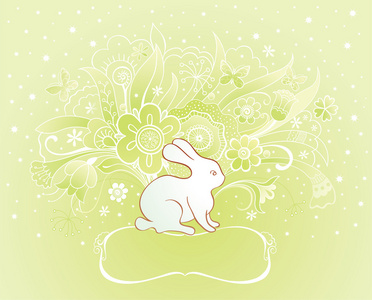 复活节贺卡与兔