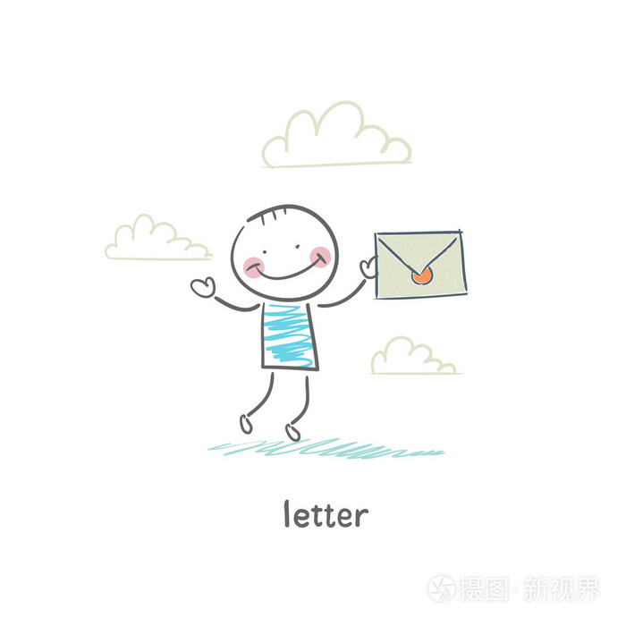 一个男人和一封信.图