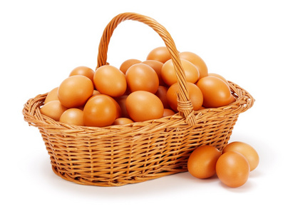 购物篮中棕色鸡蛋