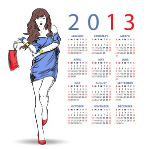 2013.日历与时尚女孩