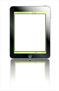 空白屏幕在白色背景上孤立与现实 tablet pc 计算机