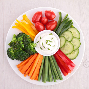 蔬菜和 dip
