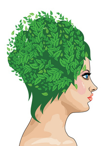 绿色头发的女孩