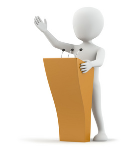 讲台讲话3d 小人在讲台上讲话照片