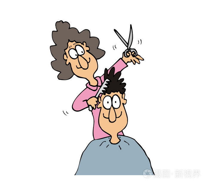 卡通矢量理发师