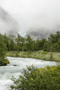 挪威briksdal 冰川jostedalsbreen 国家公园