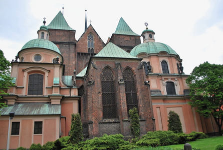 弗罗茨瓦夫约翰浸信会世界上岛 tumski 的大教堂