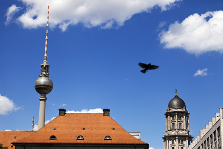 柏林建筑和电视塔Fernsehturm