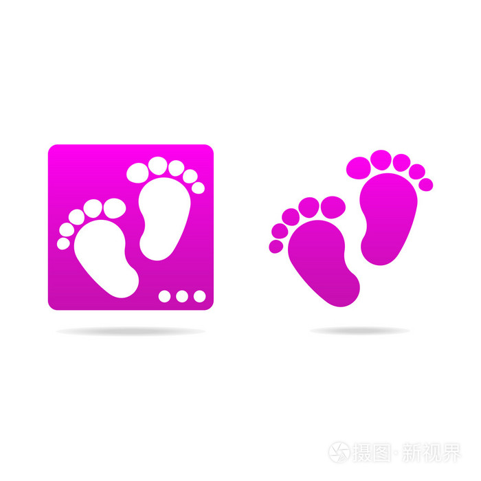 logo 婴儿脚印图标标志