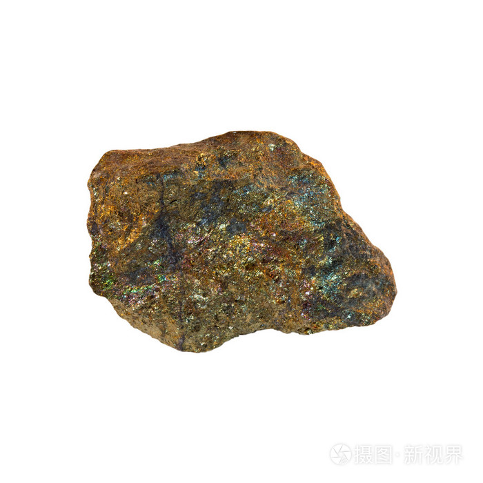 在白色背景上的金矿石