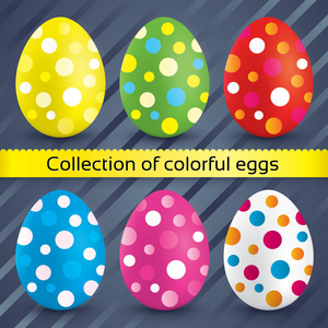 快乐复活节彩色纹理鸡蛋收集。