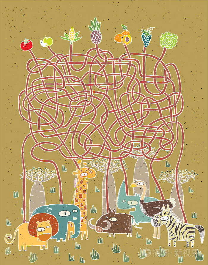 动物和食物迷宫游戏