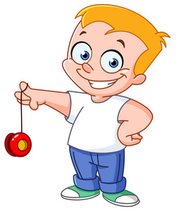 卡通风格木制溜溜球拯救地球木制溜溜球男孩和爸爸玩溜溜球玩溜溜球的